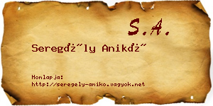 Seregély Anikó névjegykártya